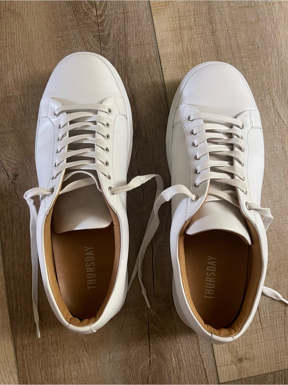 Thursday Boot Company Premier Low Top White Leather Sneakers - 11.5w - Picture 2 of 5